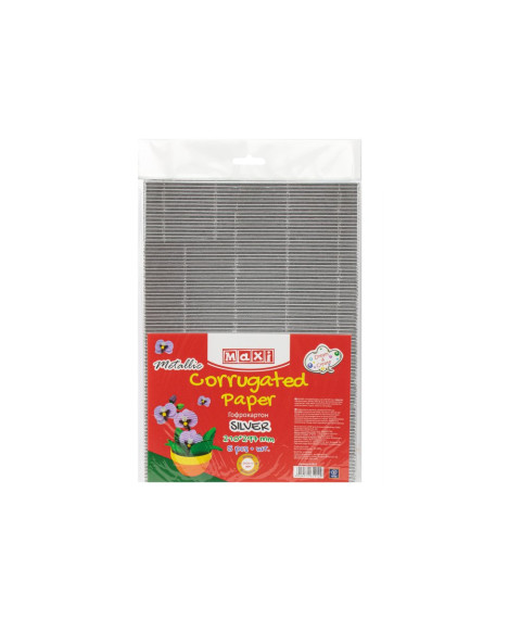 Carton gofrat Metalizat 260gr/m2 A4, 5 buc, Argintiu